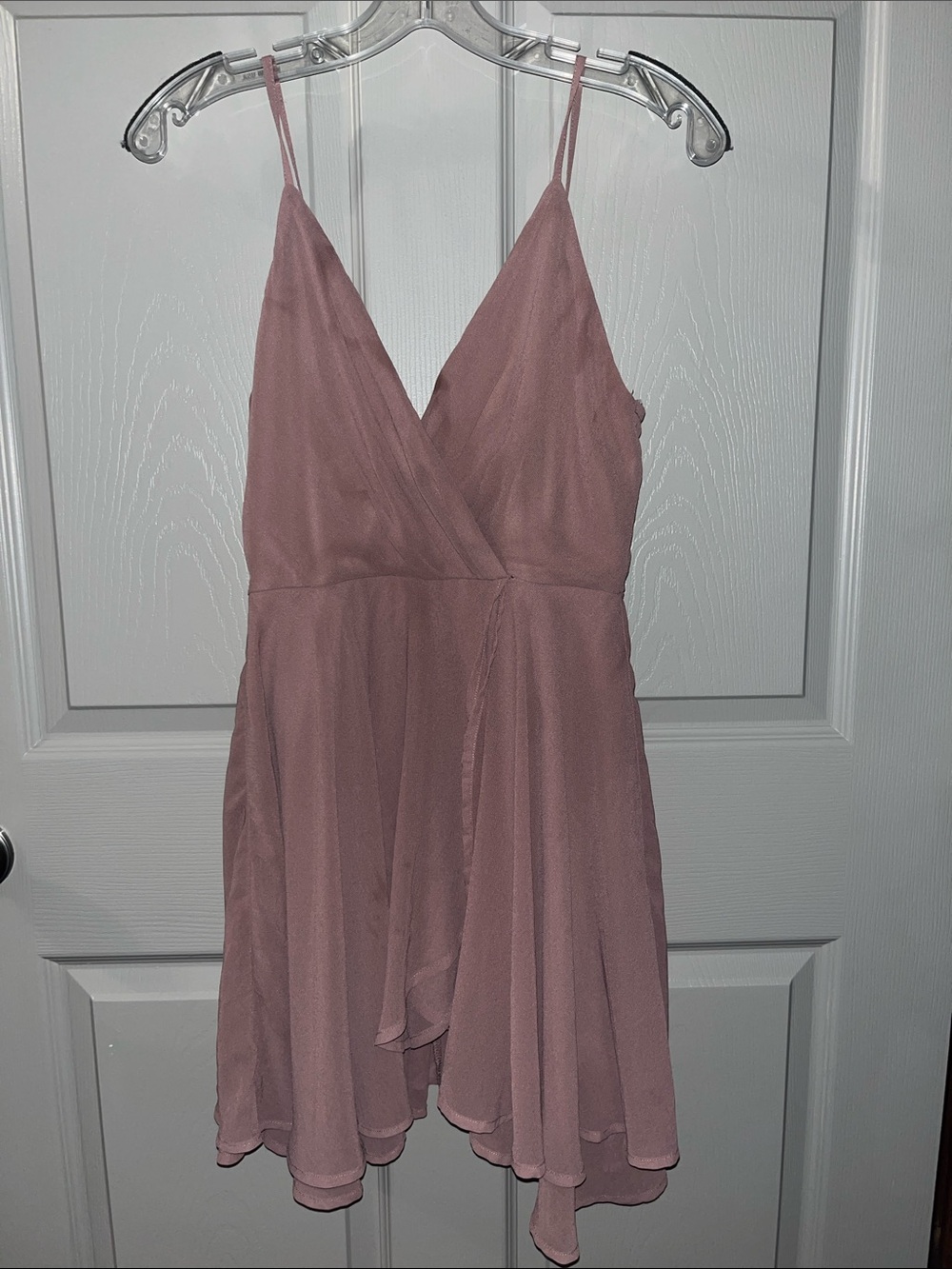 Windsor Dusty Rose Wrap Dress with Spaghetti Straps